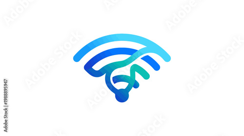 Creative Brain-Shaped Wi-Fi Symbol Illustrates Wireless Internet Connectivity.