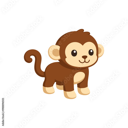 Monkey 3D icon
Vector color 3D icon on a white background