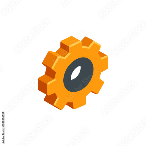 Settings gear 3D icon
Vector color 3D icon on a white background