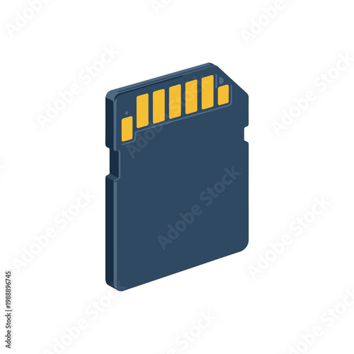 SD card 3D icon
Vector color 3D icon on a white background