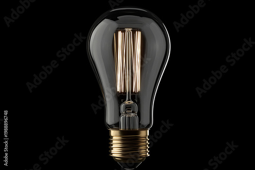 Vintage Light Bulb Monochrome Render Centered View