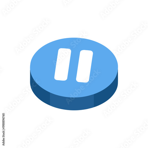 Pause button 3D icon
Vector color 3D icon on a white background