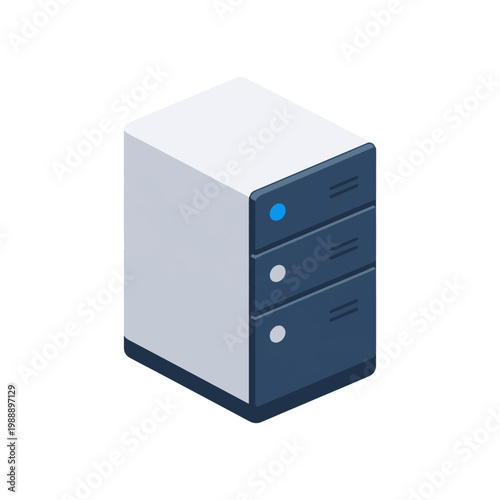 Server 3D icon
Vector color 3D icon on a white background