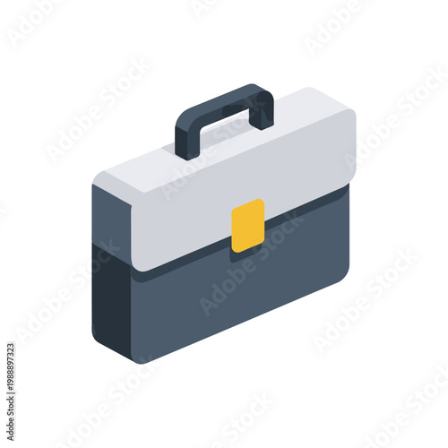 Briefcase 3D icon
Vector color 3D icon on a white background