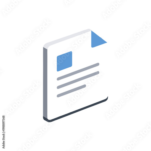 Document 3D icon
Vector color 3D icon on a white background