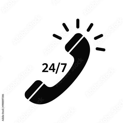 Telephone handset symbolizes around the clock customer support.