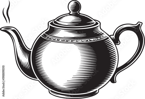 Coffee Equipment Illustration Set – Vintage Engraving Style Barista Tools and Cups, Black and White Line Art