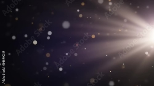 Abstract Bokeh Lights and Particles Overlay with Lens Flare Effect.