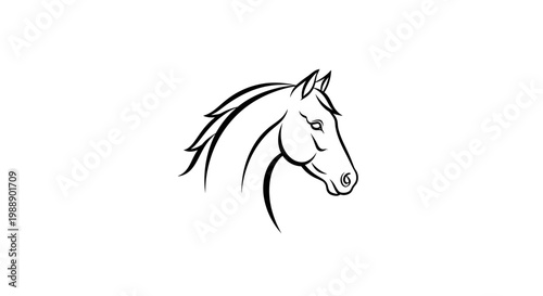 Minimalist Horse Head Line Art Vector Logo