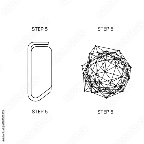 Abstract Geometric Network and Curved Shape.