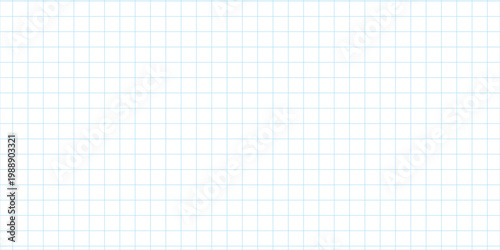 Seamless squared notebook pattern. Blue math grid texture on white paper. School notebook grid background. Vector illustration.