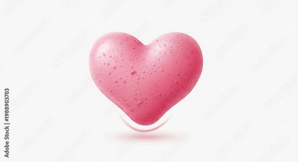 Obraz premium Vibrant pink textured heart design symbolizing love and care on a clean white background with