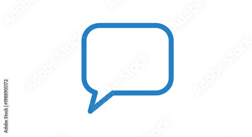 Φωτογραφία A simple outlined speech bubble icon is centered on a plain white background sug