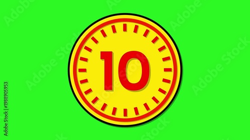 Number 10 with circular animation on green screen background. 10 days to go. 10 days left