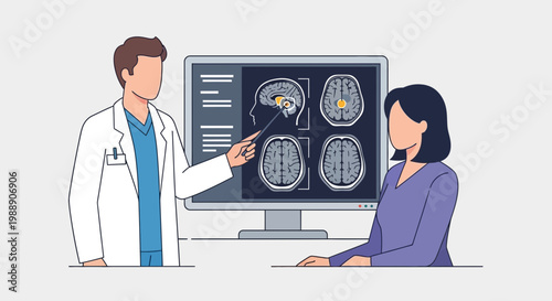 Doctor Explaining Brain Scan Results to Patient