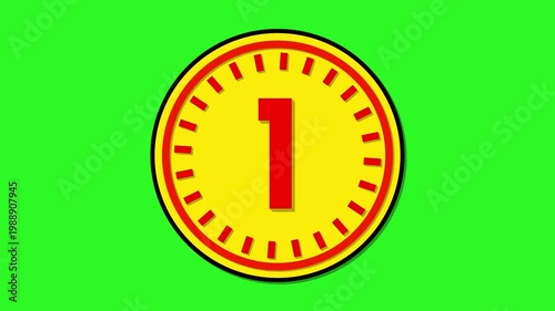 Number 1 with circular animation on green screen background. 1 day to go. 1 day left