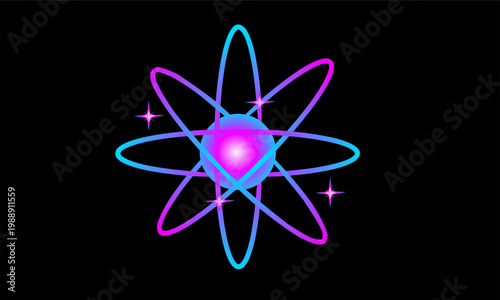 illustration of atoms with neo gardien colors