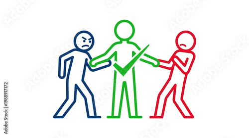 Illustration Depicting Conflict Resolution and Mediation Process.