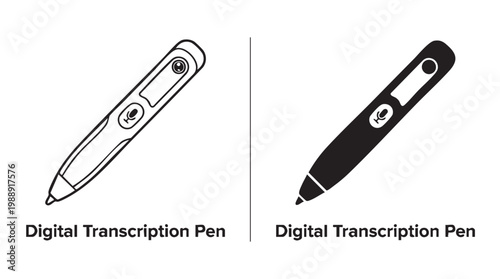Digital transcription pen with modern design features cut out isolated illustration on transparent background layoutd