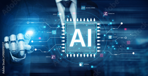 Tableau sur toile A generative AI assistant presents a diagram of its core capabilities