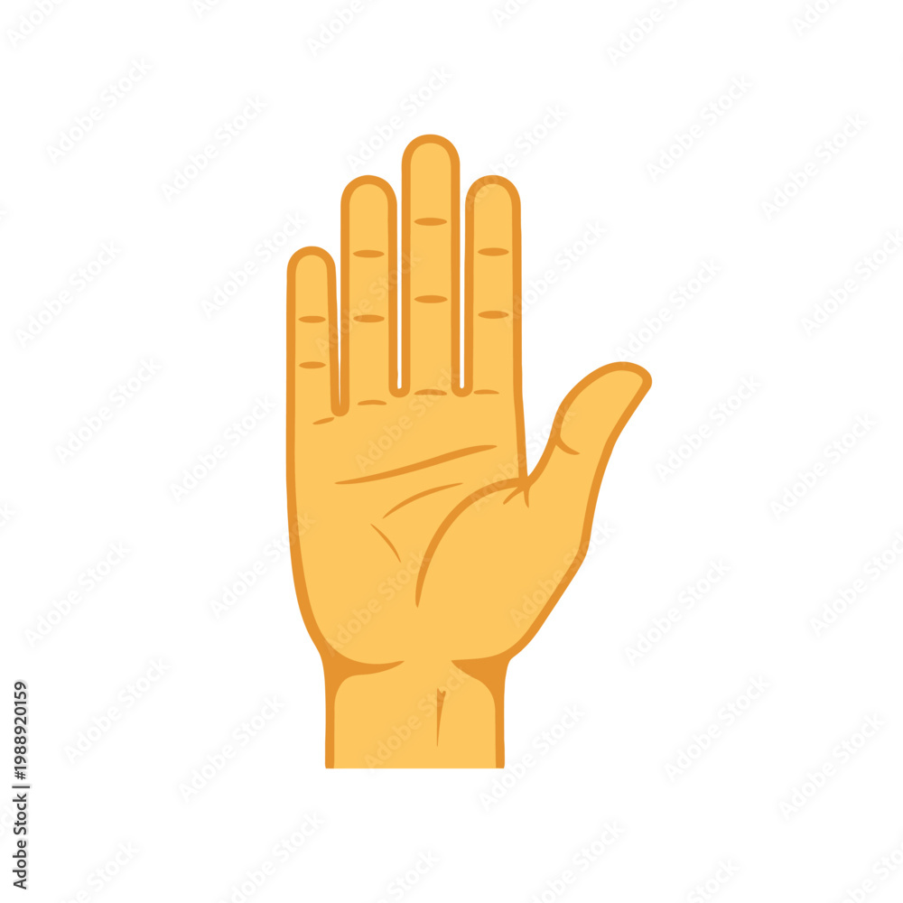 Fototapeta premium A human hand is raised in a stop gesture against a white background.
