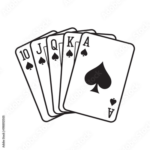 A royal flush in spades ten jack queen king and ace