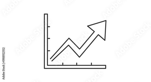 Line graph with rising arrow trend.
