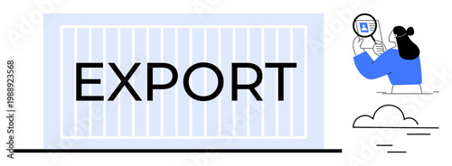 Export concept. Export container international trade and global shipping. Export logistics include trade monitoring, shipping management, and customs processing. For supply chain, commerce, logistics