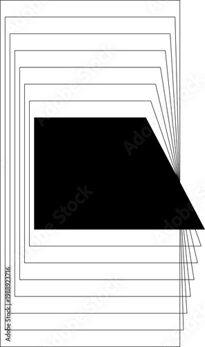 Rectangle frame line blending element for badges, banner, logo, tag, label