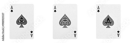 Tableau sur toile Set of Playing Card Ace of Spades Isolated Transparent Background PNG