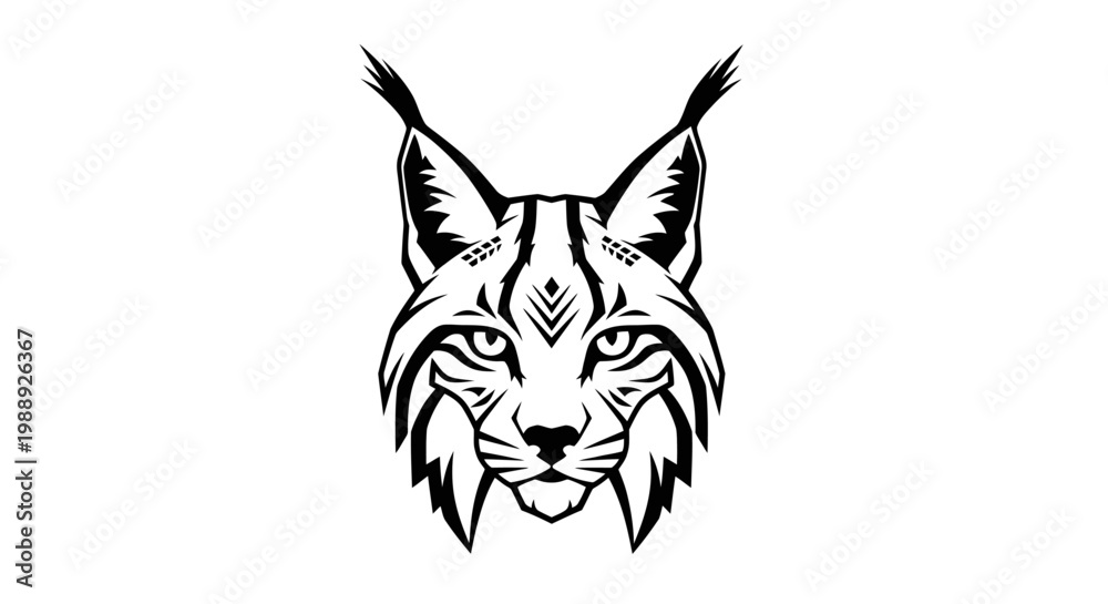 Obraz premium Majestic wildlife spirit emblem depicting a fierce wildcat, showcasing strength and powerful predatory grace, ideal for branding and identity concepts