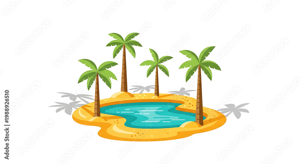 Obraz premium Tropical Island with Palm Trees Paradise.