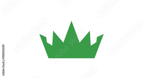Green crown symbol icon logo.