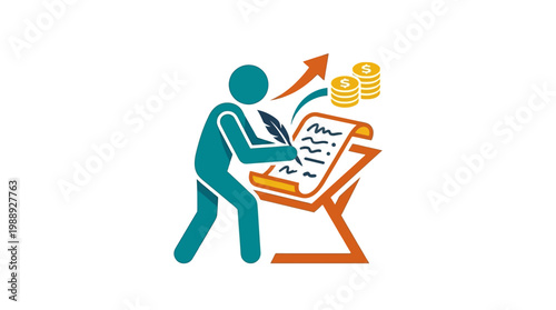 Business Icon Depicting Financial Growth and Success.