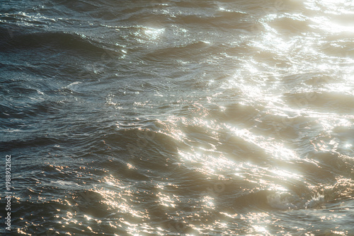 Sunlight shimmering on ocean surface