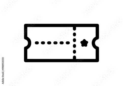 Modern Cinema Ticket Icon - Minimalist Vector Design