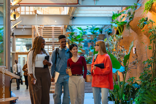 Young professionals in a modern office environment