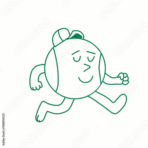 hand drawn tennis ball cartoon character illustration