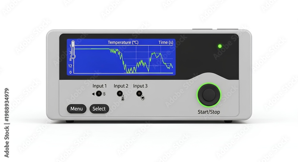 Fototapeta premium Medical device with graph on screen and green light on
