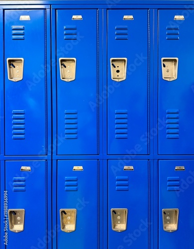 Background of steel metal double row school locker room lockers