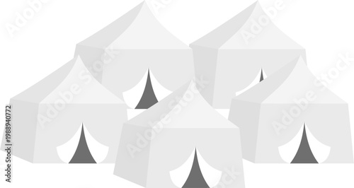 Hajj Tent in Mina Illustration. Islamic Pilgrimage Tent Camp