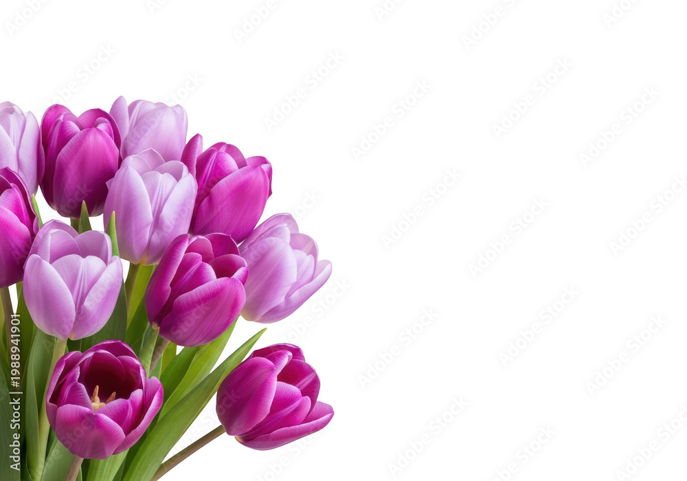 Obraz premium Bouquet of Purple Tulip Flowers Closeup.