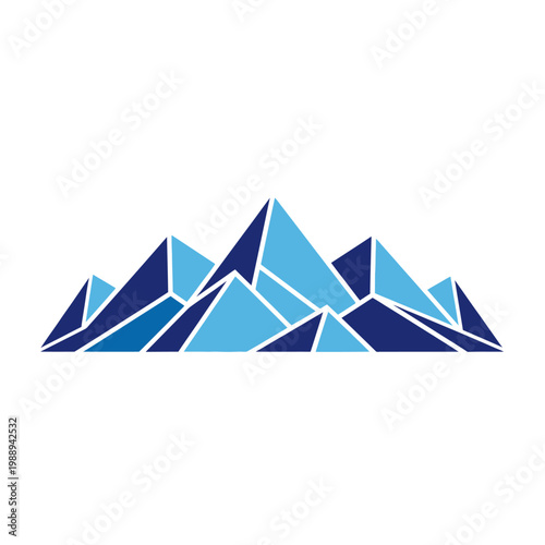 Abstract geometric mountain range vector illustration.