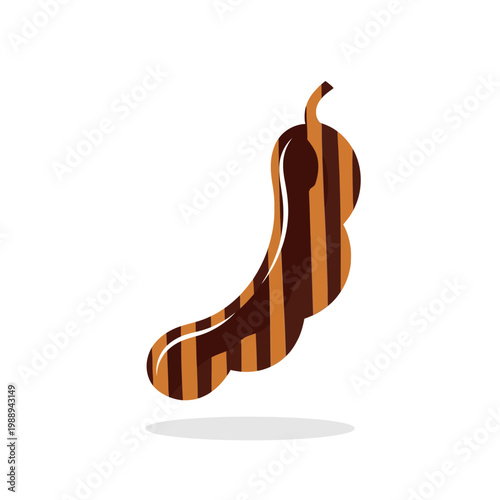 Abstract illustration of a tamarind fruit icon.