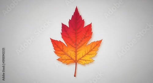 Vibrant autumnal maple leaf illustration showcasing a warm gradient of seasonal colors for your