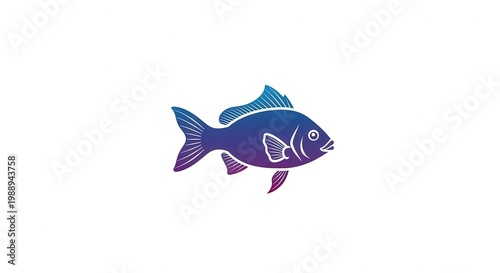 Vibrant gradient fish illustration embodying serene aquatic movement and modern design aesthetics