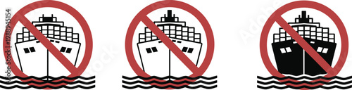 No Cargo Ships Allowed Signs vector