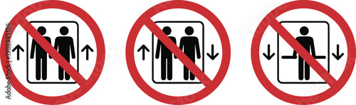 No elevator signs with people icons