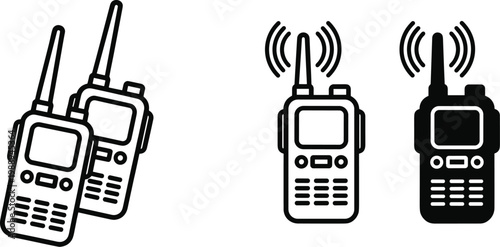 Walkie talkie icons and illustrations