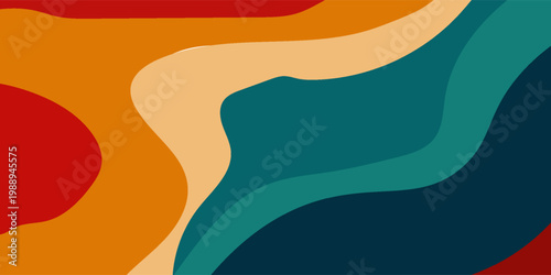 Fotografie Abstract Pastel Fluid Wave Background with Grainy Retro Texture